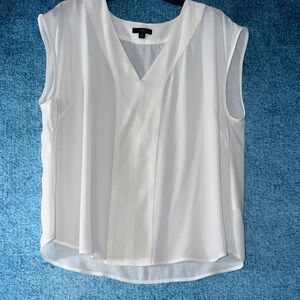 J. Crew White V-Neck Sleeveless Blouse